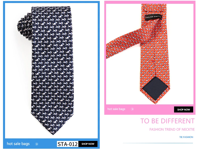 Tailor Smith Krawatte aus 100 % Seide für Herren, handgefertigte Krawatte mit Tiermuster, Krawatte zum Vatertag, Geburtstag, Geschenk – Detail 18