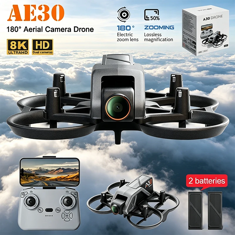 

AE30 Drone 4K 8K Professional HD Camera Drones 5G WIFI FPV Video 4k UAV Optical Flow Hovering Quadcopter RC Dron Toys Dron gift