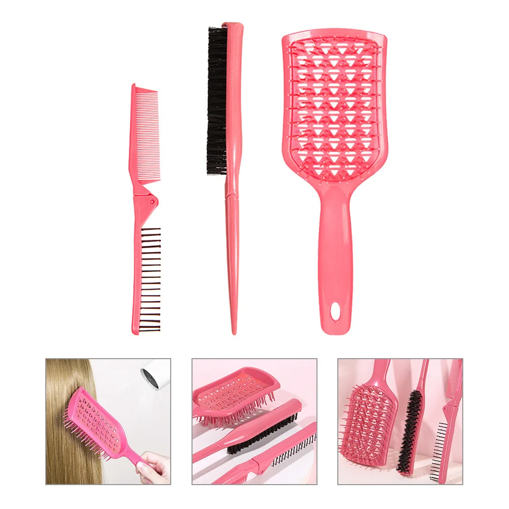 

1 set 1 Set Foldable Hair Combs Hollow Anti-Static Detangling Brush Set Travel Salon Styling Comb Kit Teasing Bristle Slick Back