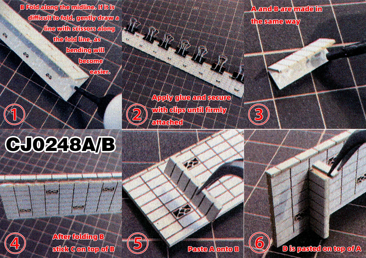 Architekturmodell-Bausatz Miniatur-Straßenlandschaft Ziegelmauer Brüstung Diorama Maßstabsmodell-Set HO O 1/87 1/150 – Detail 2