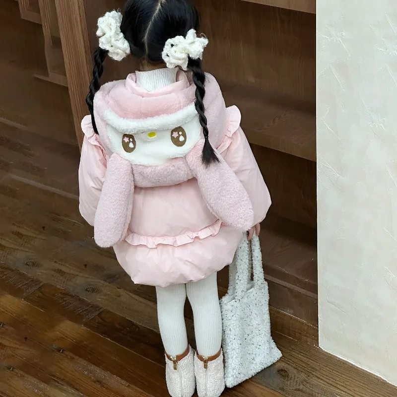 

My Melody Anime Kawaii Sanrio Long Sleeve Casual Coat Cute Cartoon Thick Jacket Baby Fashion Clothes Ins Gifts for Girls