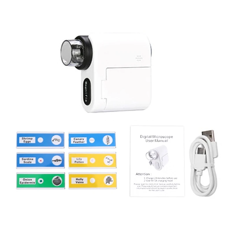 Microscopio Digital portátil bolsillo con pantalla 2 pulgadas para niños y adultos, vídeo electrónico, envío directo
