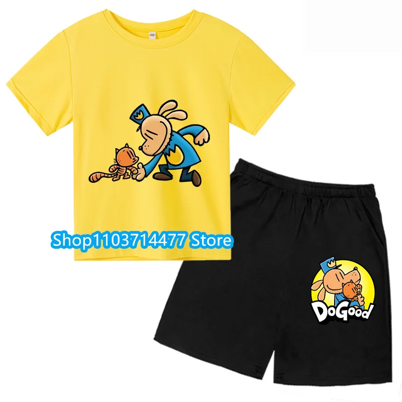 

Dog Man Do Good Tour Kids T-Shirt Boy Girl T-shirt Fashion Print Short Sleeve Boy's Funny Tee Top Gift For Kids Clothing set