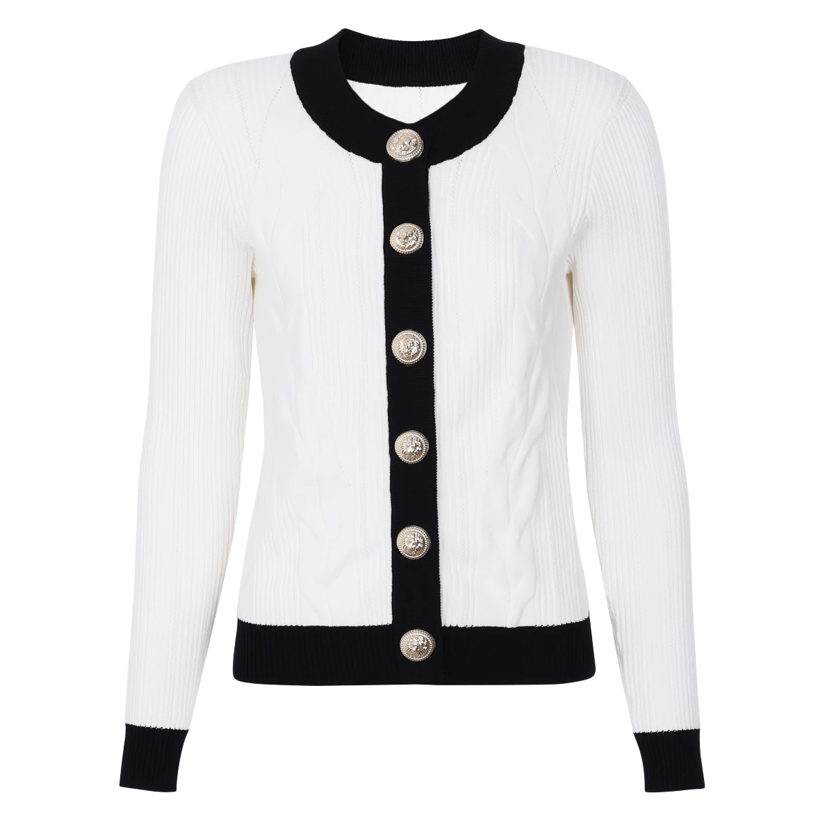 

High Quality Spring And Autumn New Fashion Women's Temperament Socialite Color Blocked Long Sleeved Top Cardigan Jacket