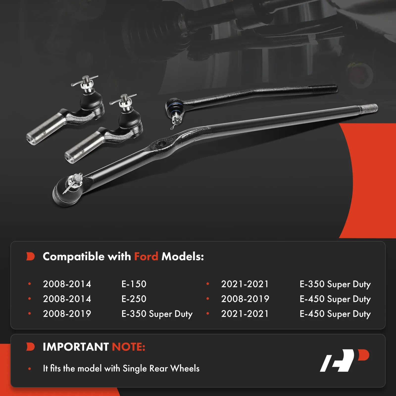 A-Premium 4x Front Inner & Outer Tie Rod End for Ford E-150 E-250 2008-2014 E-350 Super Duty E-450 Super Duty 2008-2019