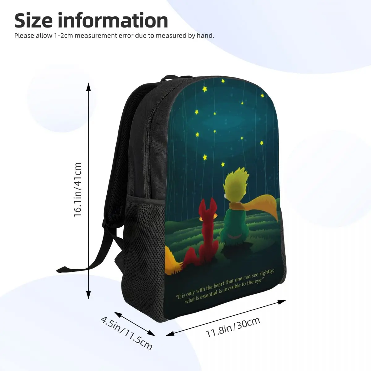 The Little Prince BACKPACK FOR GIRLS Boys Le Petit Prince Colin กระเป๋าเดินทางนักเรียนใส่ได้ทั้งผู้ชายและผู้หญิงใส่แล็ปท็อปขนาด15นิ้ว