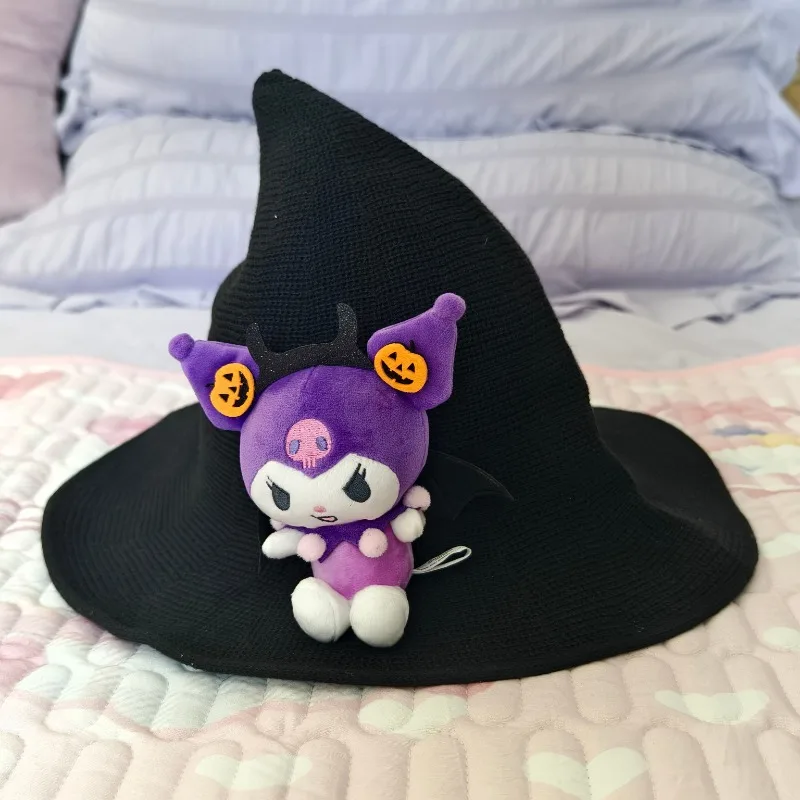 Originele Hellokitty Kuromi Melodie Cartoon Schattige Pluche Pop Magische Tovenaar Hoed Imp Volwassen Kinderen Hoed Halloween Geschenk Cosplay Hoed