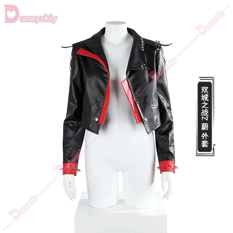 Arcane 2 juego LOL Vi Cosplay mujer negro PU cuero abrigo disfraz mujer chaqueta disfraz Top abrigos fiesta Halloween carnaval fiesta