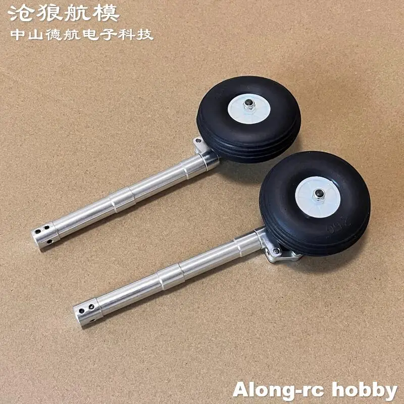 Train d'atterrissage à genoux à amortissement principal D4 ou D5, hauteur 101 --- 201mm, trou avec roue en PU de 62mm pour modèle de bricolage de 3 à 6kg, pièces d'avion RC EDF