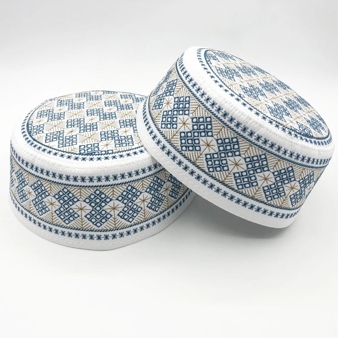 Muzułmańskie czapki dla mężczyzn Uzupełnij produkty podatkowe Turcja Darmowa wysyłka Kapelusz modlitewny Kufi Islamski Kippah Saudi Jewish Haft 03241