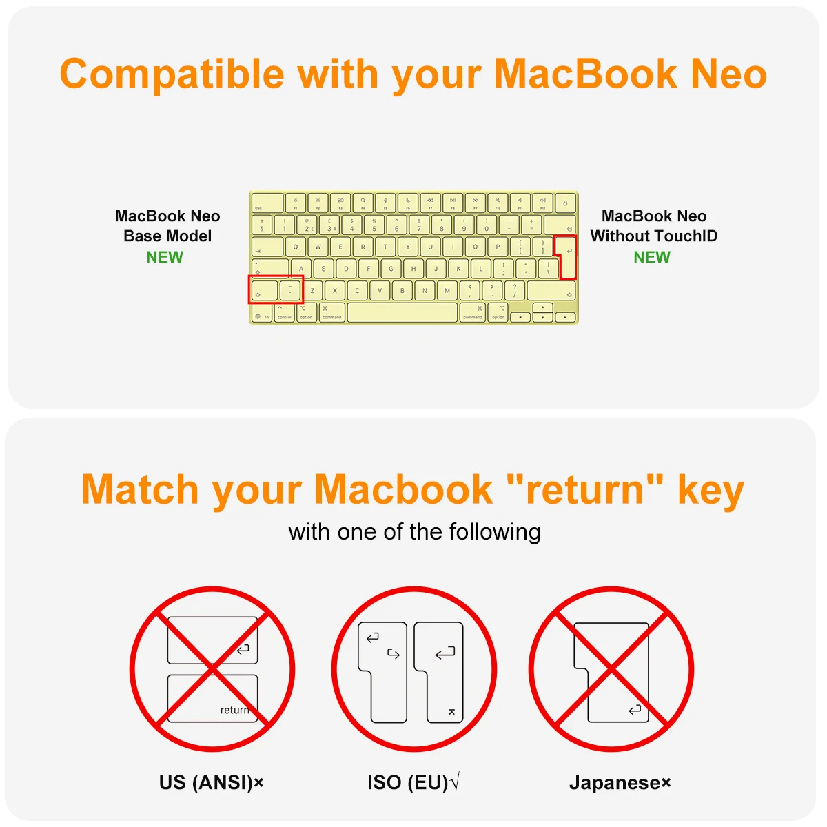 Multi-color Spanish Keyboard Cover EU Layout for MacBook Neo 13 inch (A18) Pro 2026 Release Model A3404 256GB Without Touch ID
