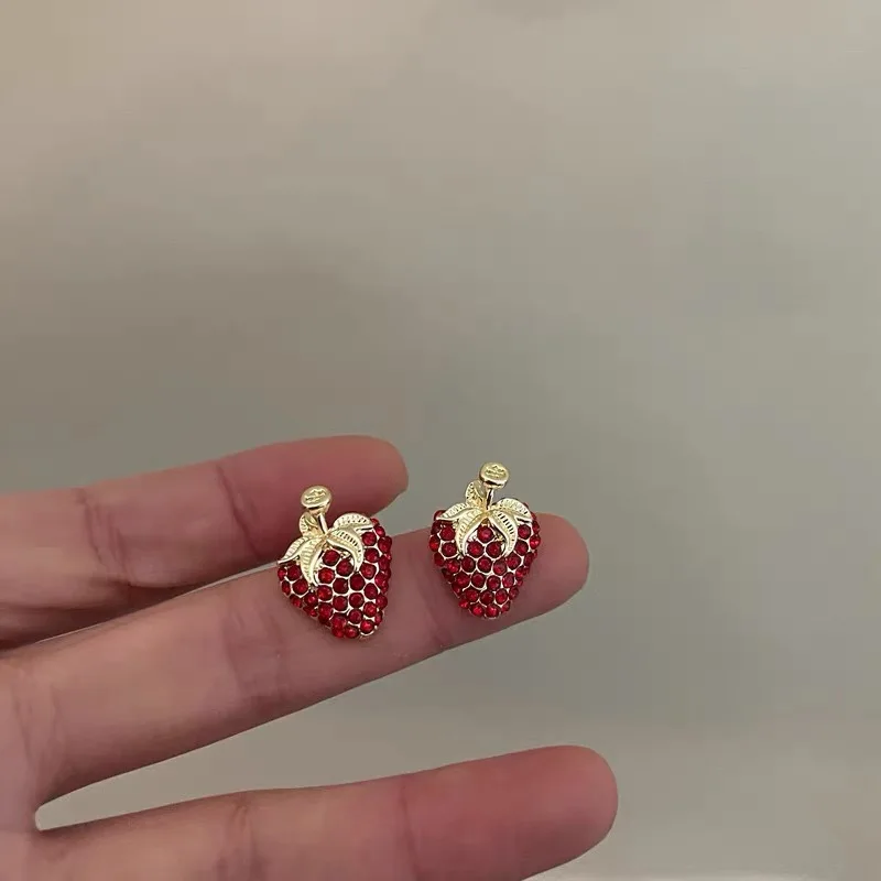 Lovely Design Sense Ear Nail Strawberry Graphic Earrings For Women Girls Fashion Jewelry Accessories Party Gifts image 6