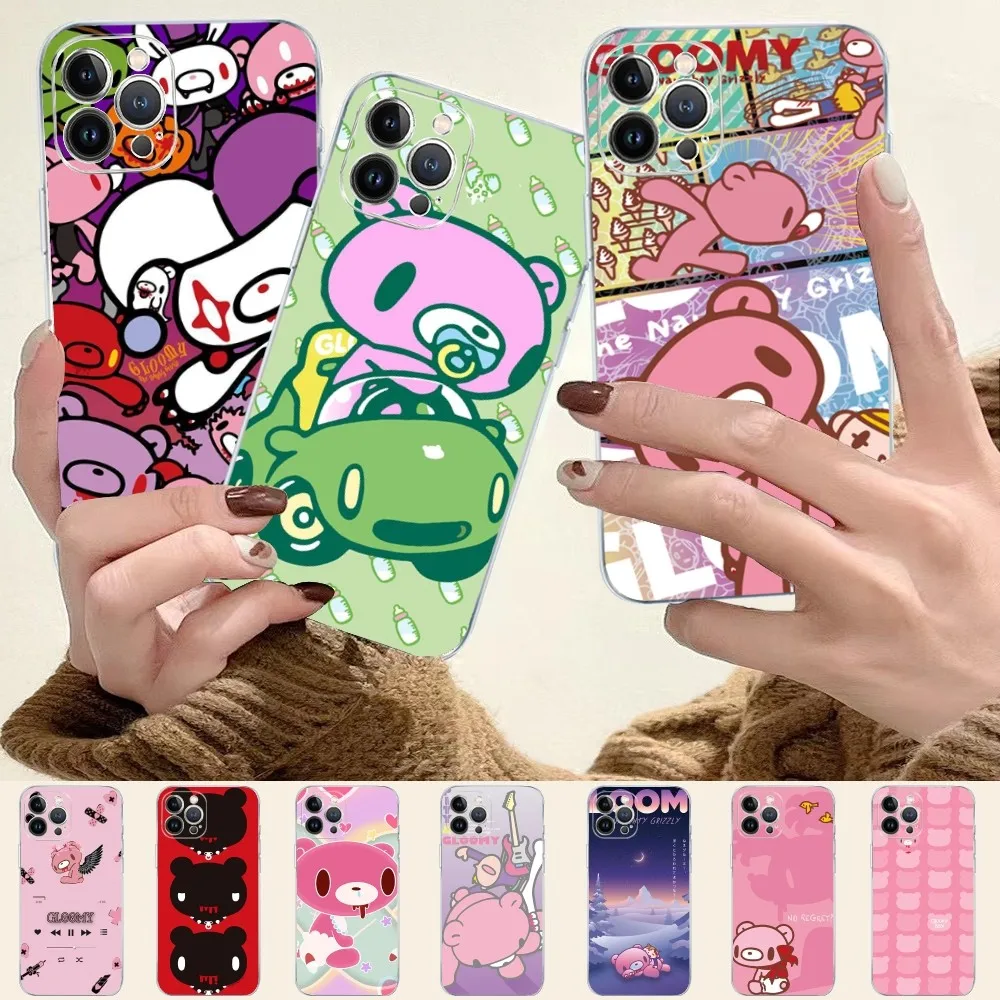 Gloomy Bear Phone Case For iPhone 15 14 11 12 13 Mini Pro XS Max Cover 6 7 8 Plus X XR SE 2020 Funda Shell