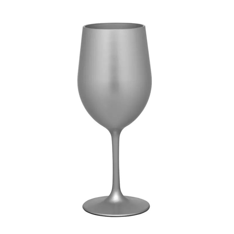 

Metallic Silver Color Plastic Wine Glasses Set of 4 (12oz), BPA Free Acrylic Wine Glass Set, Unbreakable Red Wine Glasses, White Wine Glasses