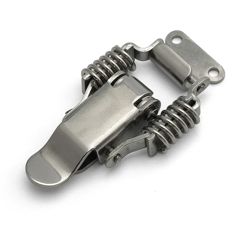 مشبك زنبركي مزدوج من الفولاذ المقاوم للصدأ S/L، صندوق أدوات خشبي، قفل عالي التحمل، مع فتحة قفل، ملحقات الصندوق الكهروميكانيكي