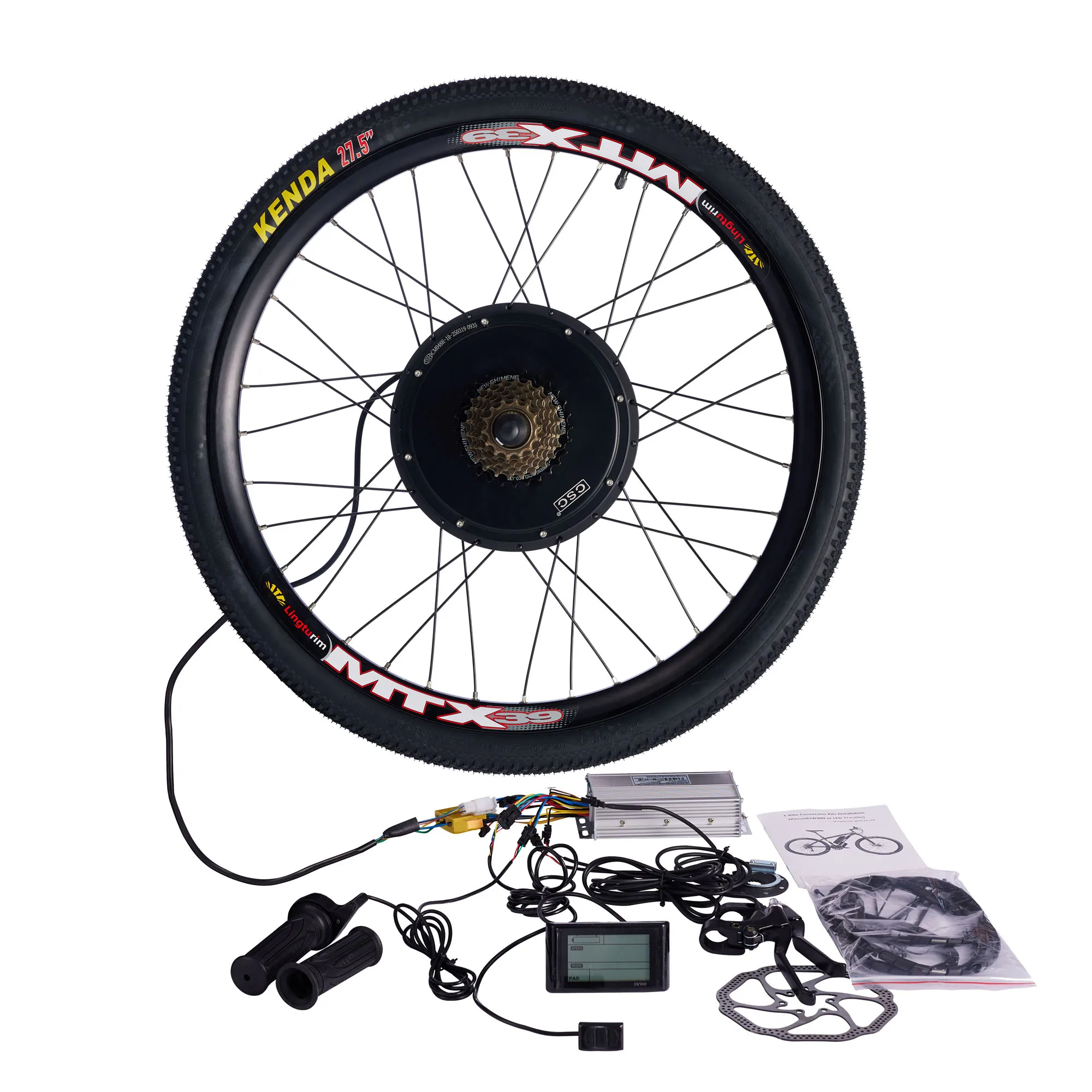 AliExpress CSC UK Stock 26'' 27.5'' 29'' 48V 1000W 1500W Rear Wheel MTX Disc Brake Rim Electric Bicycle Conversion Kit Ebike Hub Motor Kit