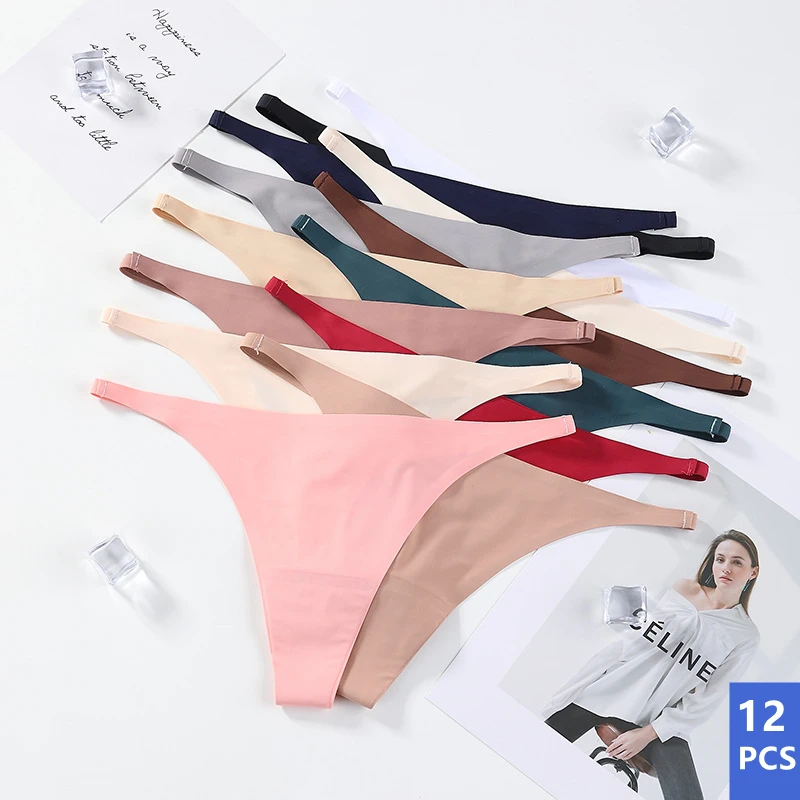 12PCS Movement  thin belt non-trace t-shaped pants female low waist harness ice silk quick-drying yoga  g string sexy lingerie