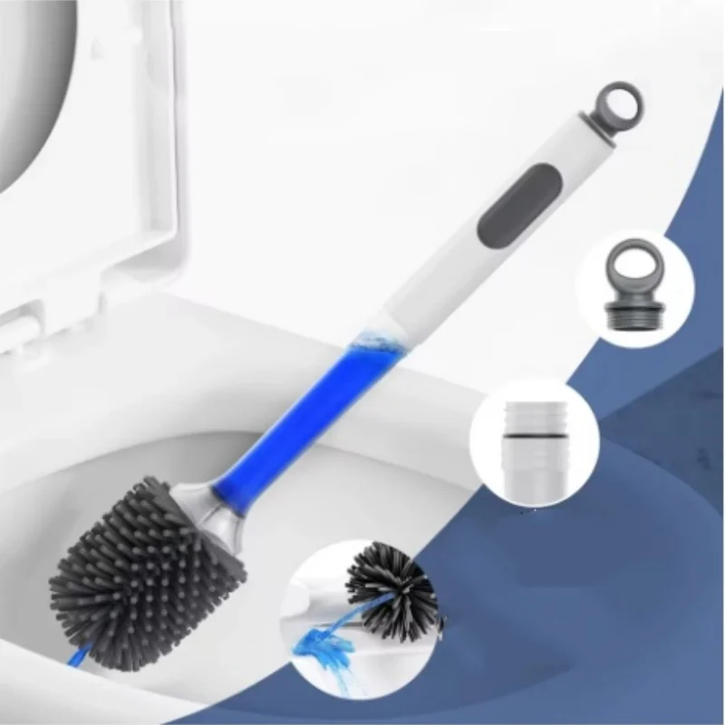 New Soft Bristle Toilet Brush Set with Holder Long Handle Household Plastic WC Cleaning Brush for Bathroom Toilet Deep Cleaning