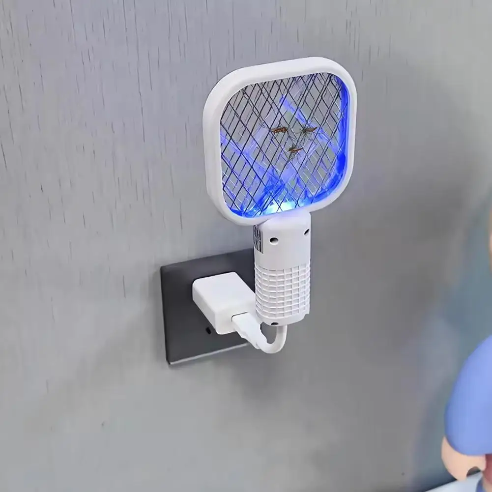 2-in-1 Electric Mosquito Swatter with UV Light USB Rechargeable Flexible Bendable Fly Killer Portable Mosquito Trap Lamp