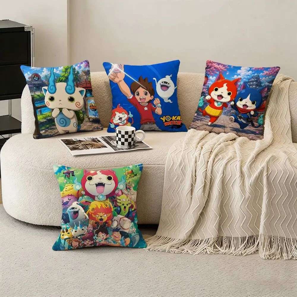 Anime Y-Yokai Watch Pillow Case for Sofa Living Room Home office Decor Protective Cover