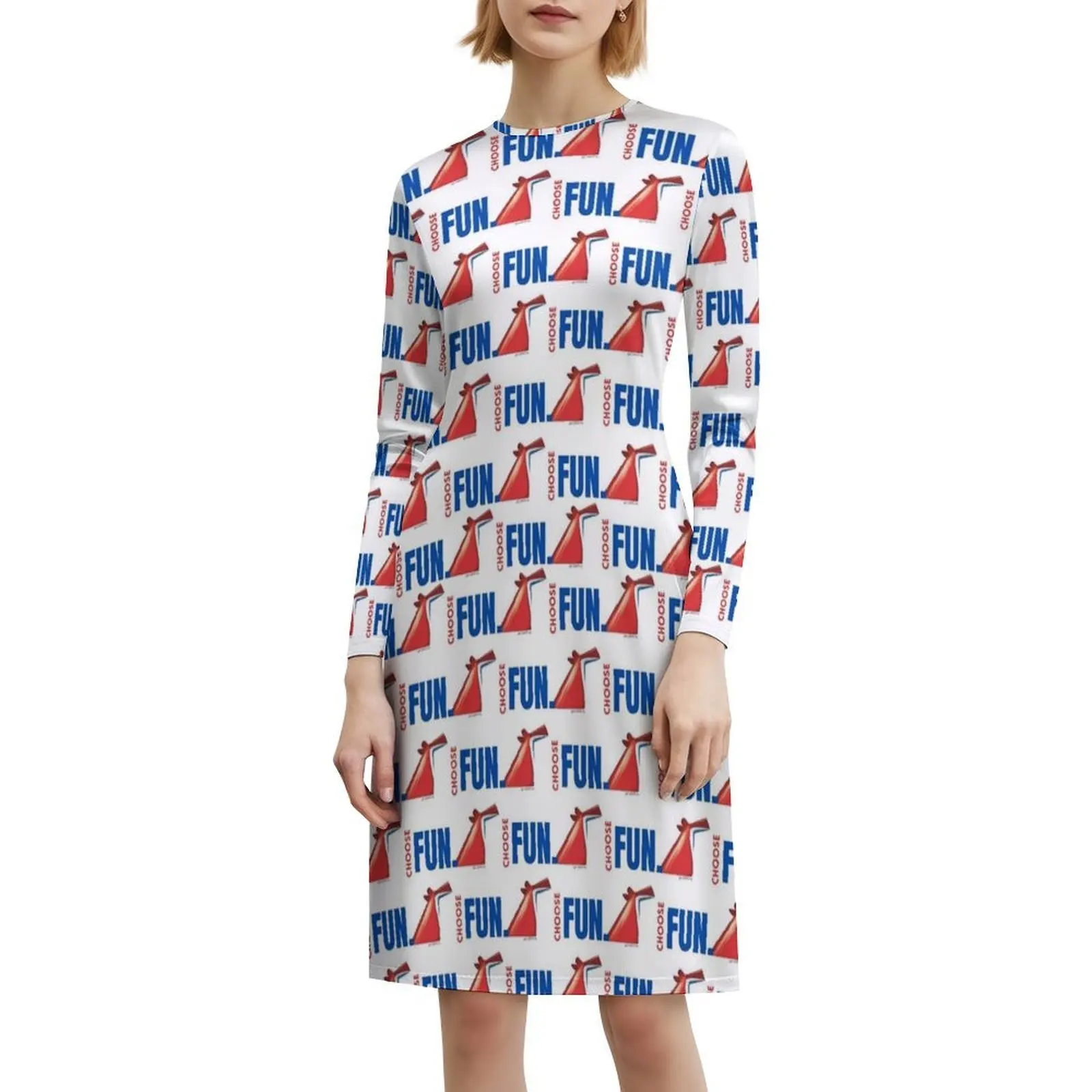 كرنفال اختر Funs فستان كاجوال على الطراز الكوري للنساء فساتين مكتب يومية بسيطة للسيدات كرنفال كروز متعة اختيار المحيط الممتع