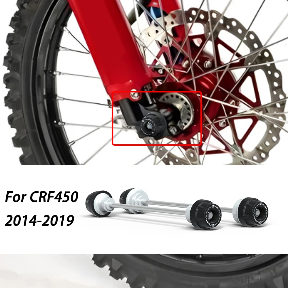 

Rear Front Axle Fork Crash Slider For Honda CRF450 2014-2019 Motorcycle Wheel Protector