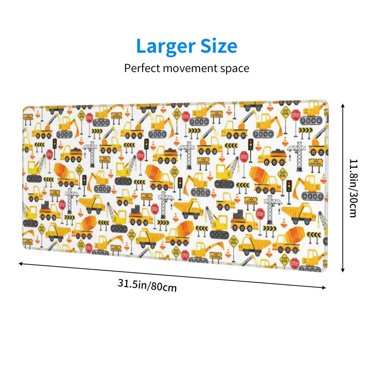 Large Mouse Pad Road Work Watercolor Construction Vehicles Gamer PC Laptop Mats Keyboard Carpet Computer Gaming Desk Mat