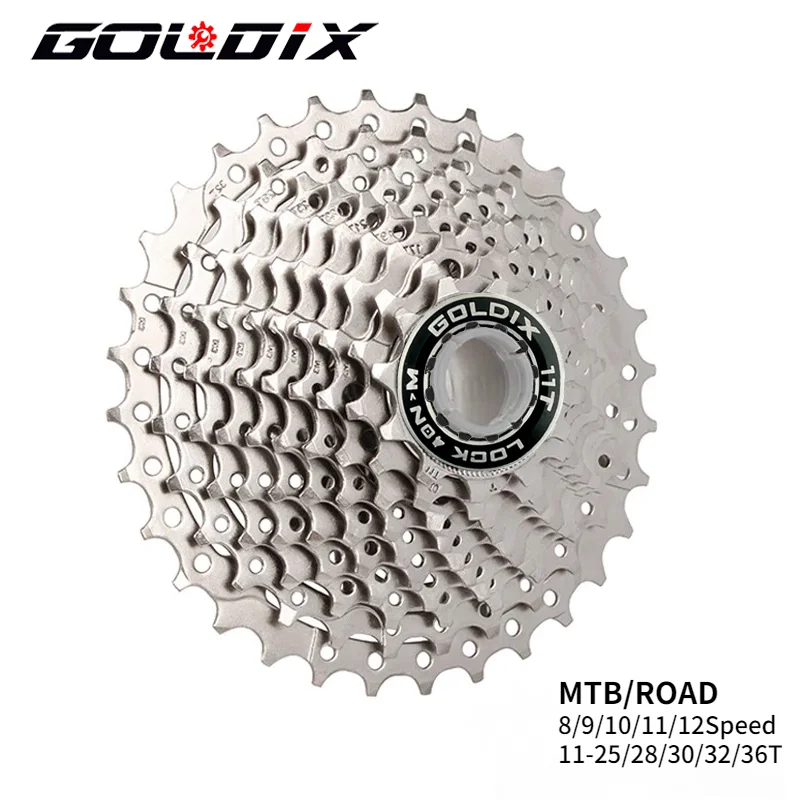 GOLDIX Road Bike Cassette 8/9/10/11/12 Speed 25/28/32/34/36T K7 Ultralight Cassette 8V 9V 10V 11V 12V for SHIMANO HG