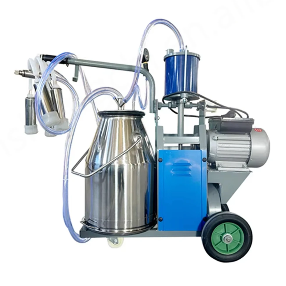 Manufacturers Supply New Automatic Mobile   and Electric Stainless Steel Motor Milking Machine for Cow On-Farm Use