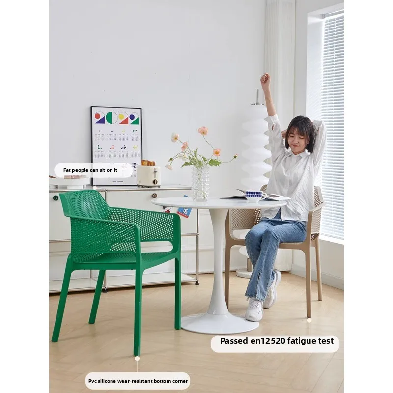 

Plastic chair thickened with armchair backrest stool simple outdoor courtyard balcony suitable for bedrooms and living rooms