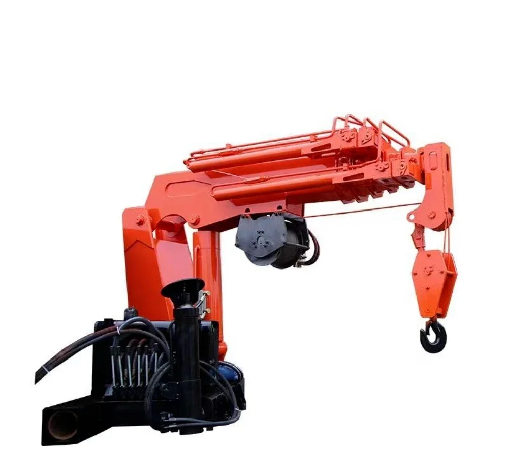 Vehicle-mounted crane truck-mounted crane 3 tons 5 tons detachable boom truck light truck modified telescopic crane