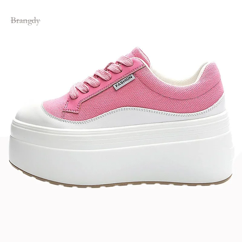 

Pink Single Women New Women All Fashion Thick Sole 8 Cm Trend Simple Small and Dainty Super Cute Atmosphere Concise Casual Shoes