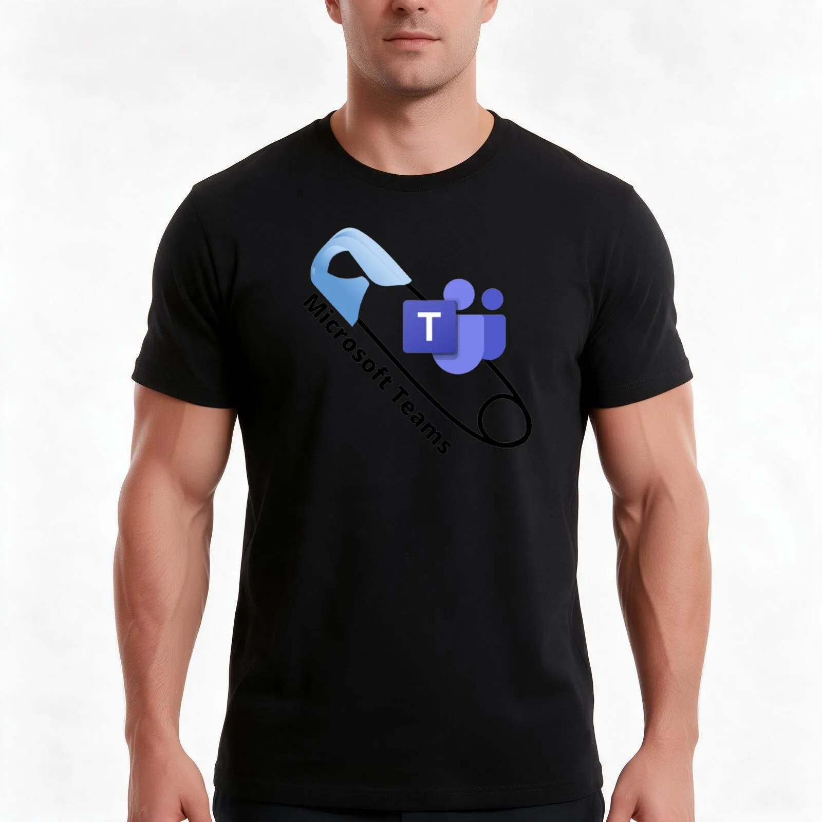 Microsoft Teams T-Shirt, Summer Casual Cotton Tee, Oversized Streetwear Tops, Vintage Graphic Print, Loose Fit Short Sleeve