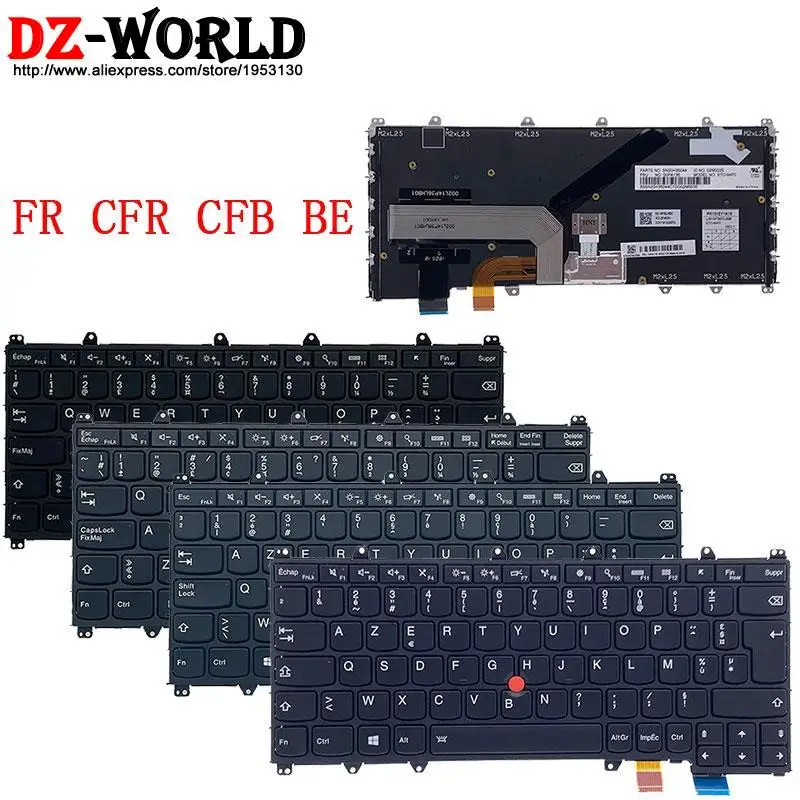 

AZERTY BE CFB FR CFR канадская французская бельгийская клавиатура с подсветкой для Lenovo Thinkpad Yoga 260 S1 3-й ноутбук 00PA130 00PA162 00PA135