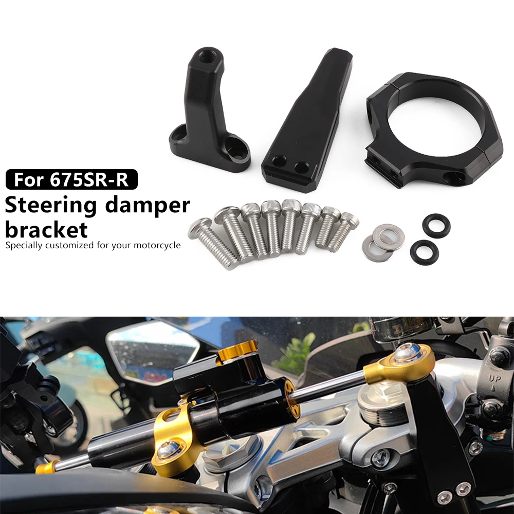 New Motorcycle 675SR-R Damper Bracket Kit For CFMOTO 675 SR-R 675SR R CNC Aluminum Stabilizer Steering Damper Shock Bracket