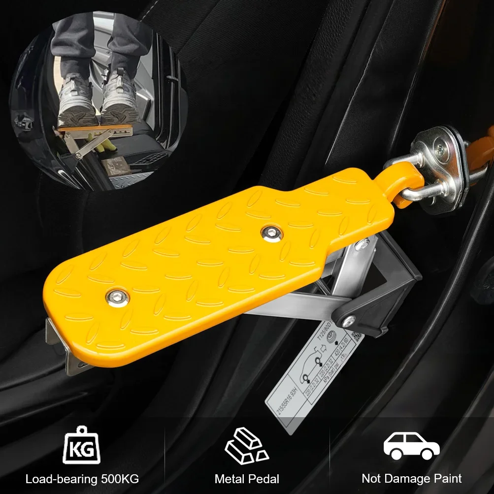 Car Door Step Foldable Universal Fit Door Hook Step StandPedal for Car Roof Access, Roof Rack Foot Step Rooftop Doorstep Car Suv