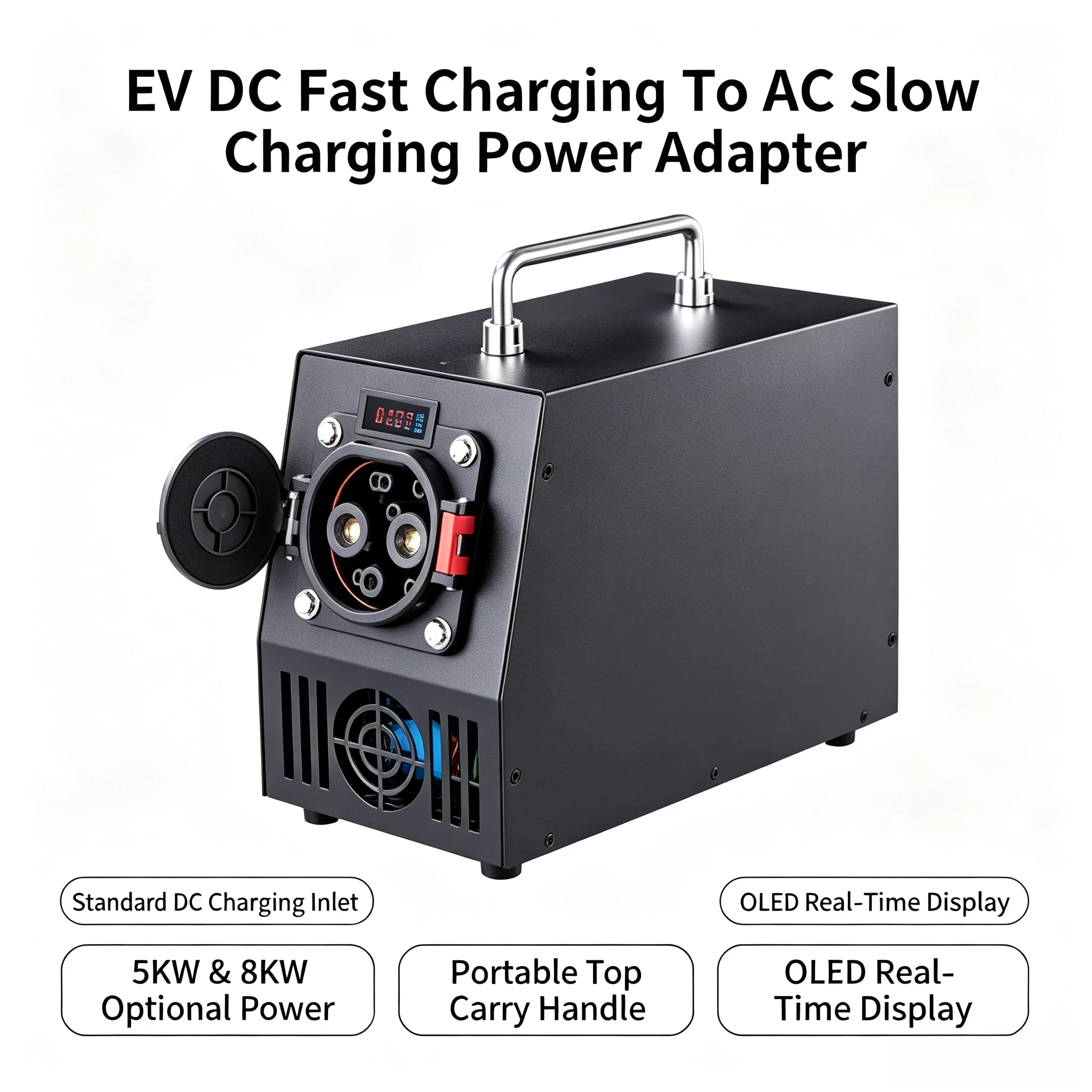 DC Fast Charging Charging Pile, 9 Holes for Electrical Appliances, and 220v AC and DC Integrated RV for Slow Charging.