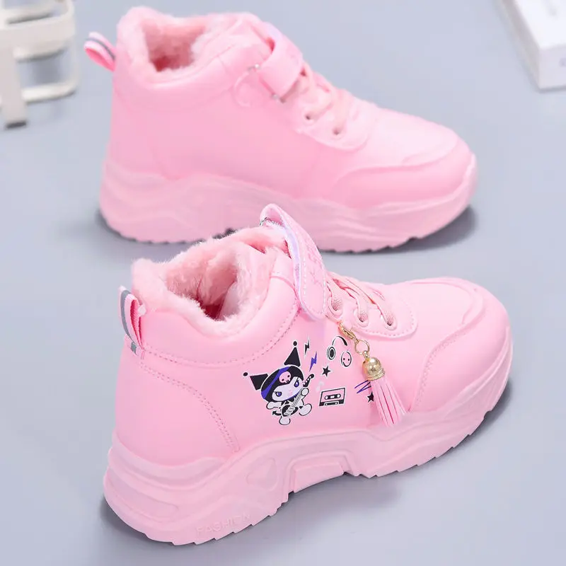 Scarpe sportive casual per bambini autunno e inverno Kuromi Sneakers per ragazze congelate Cartoon Anime peluche scarpe con suola morbida per