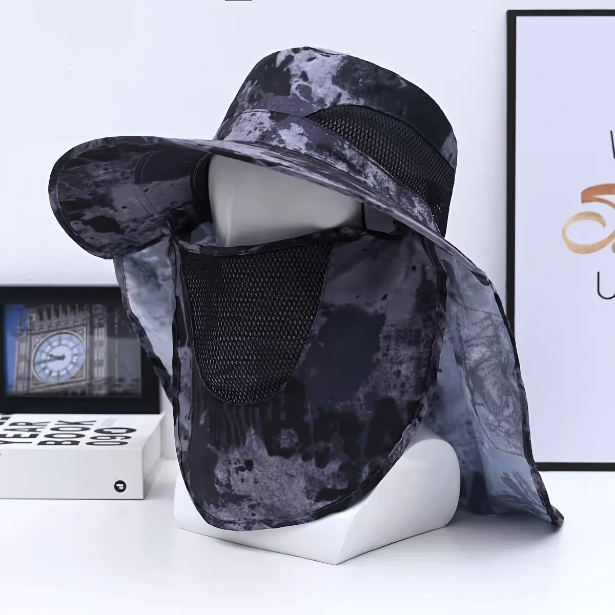 

Новая солнцезащитная шляпа с гетрами для шеи — съемная маска для лица и покрытие плеч, дышащая шляпа для рыбалки на открытом воздухе для походов, кемпинга