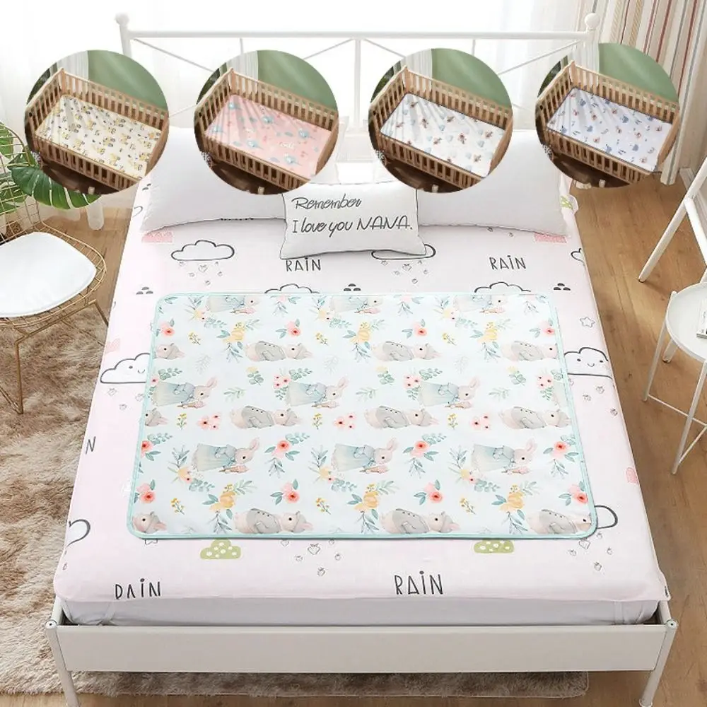 

Soft Waterproof Baby Urine Mat Cute Cartoon Breathable Baby Diaper Changing Mat Cloth Bed Protector Diaper Baby