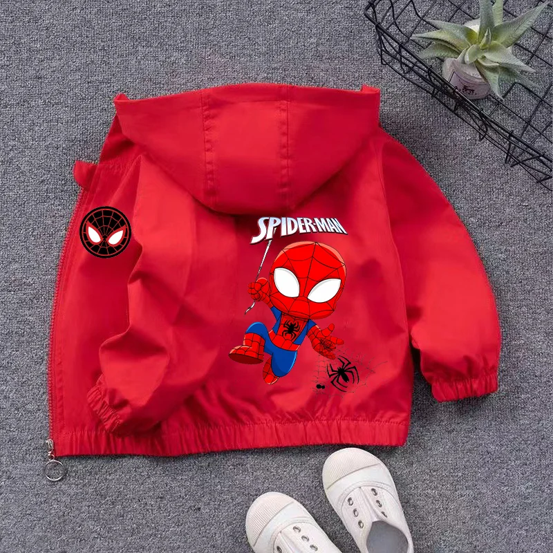 Spidermans Boys Girls Coat Marvels Kids Clothes Spring Autumn Coats Movie Character Prints Comfortable Tops Birthday Party Gifts