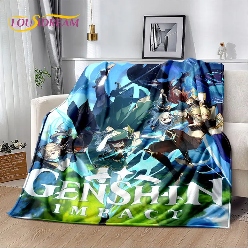 Genshin Impact Cartoon Game Soft Plush Blanket,Flannel Blanket Throw Blanket for Living Room Bedroom Bed Sofa Picnic Cover Kids