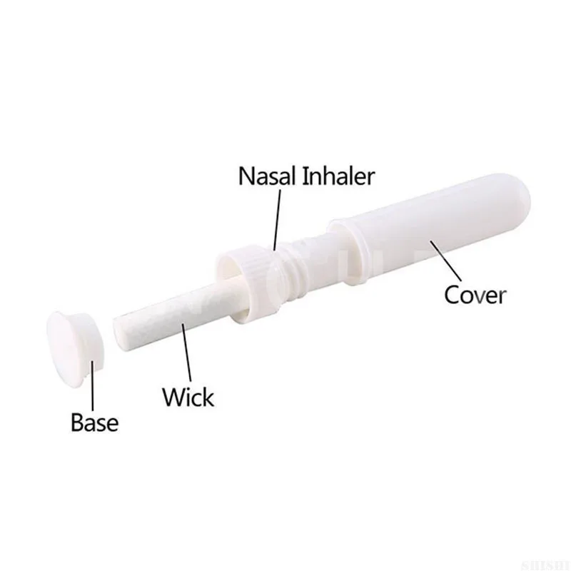 100 Pcs Inhalator Stok Essentiële Olie Aromatherapie Wit Neusinhaler Buizen Lege Lege Nasale Inhalers Voor Essentiële Oliën