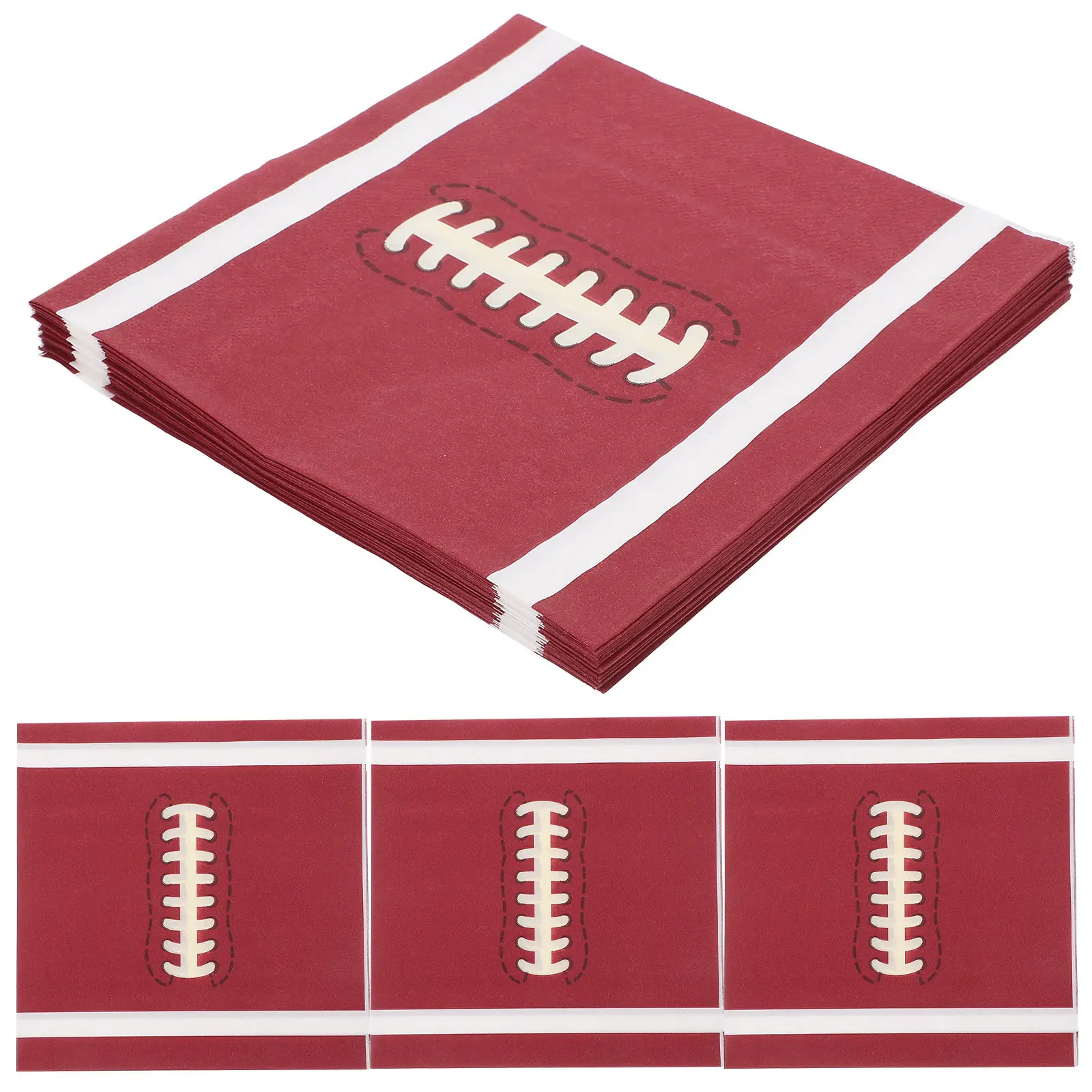 Football Party Napkins 20pcs Premium Decorative Paper Napkins for Birthday, Rugby, Camping & Dessert Table Decor