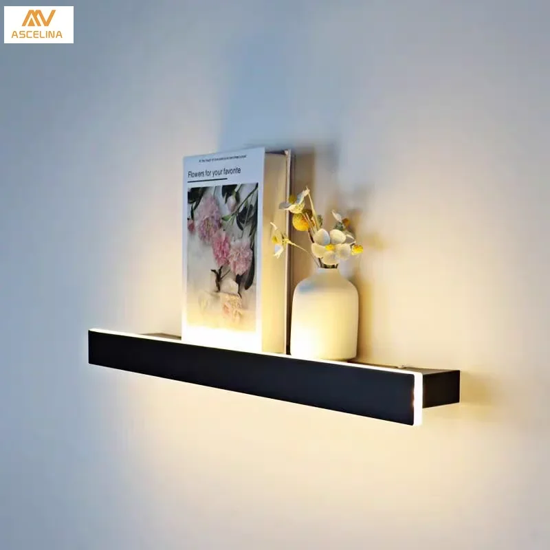 

Modern LED magnetic wall lamp simple black white bedside storage wall lamp TV background decorative lamp corridor led wall lamps