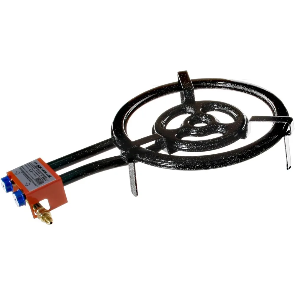 Garcima 76040 Hornillo paellero Gas Plano l-40 2 Fuegos, Negro, 41x 65 x 12 cm