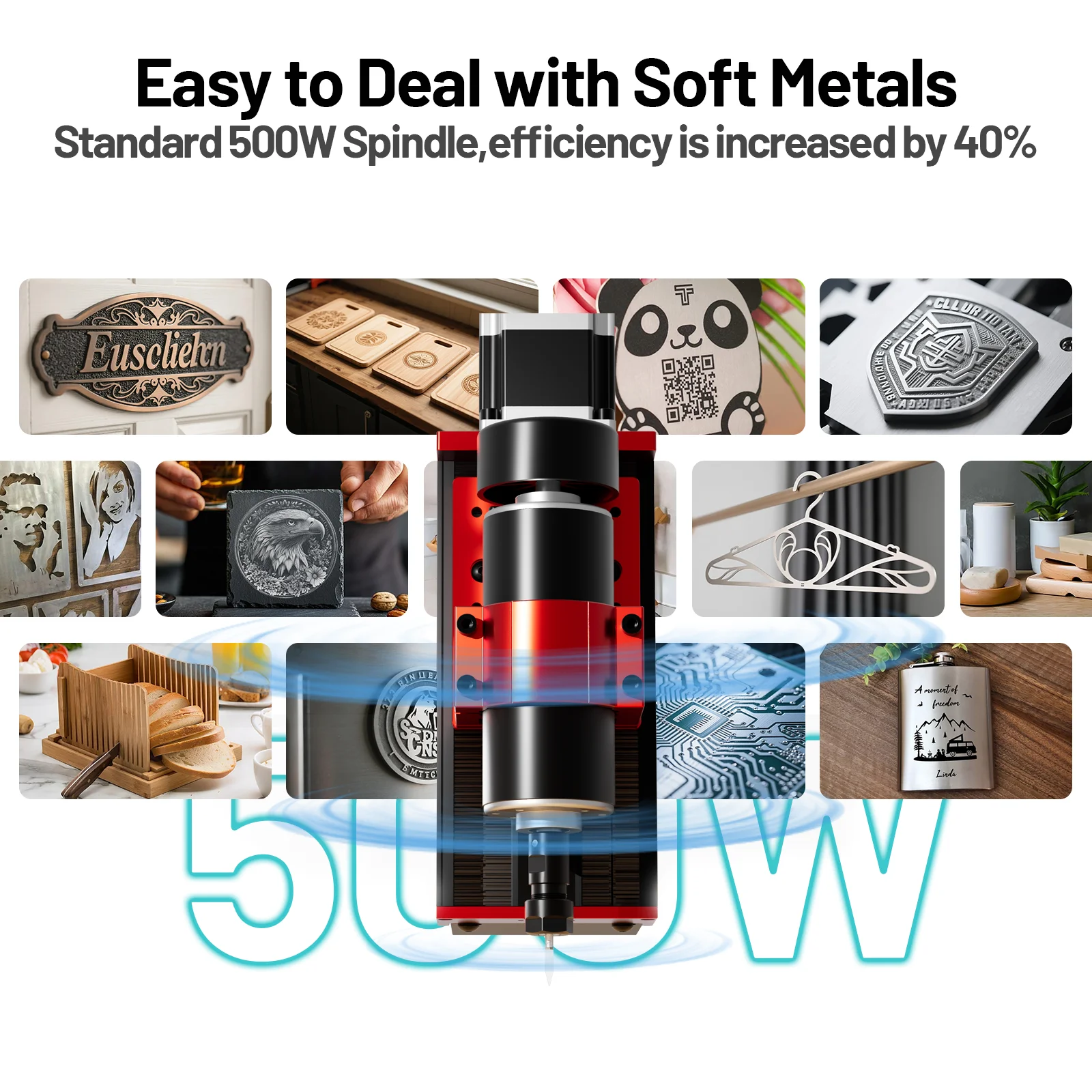 Twotrees TTC450Ultra 500W Spindle CNC Router 4-Axis CNC Machine Engraver CNC Household Metal Engraving and Cutting Machine