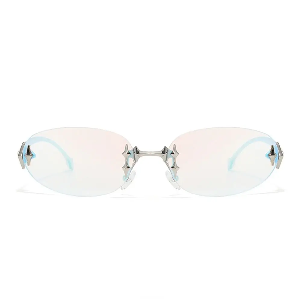 Personality Y2K Style Frameless Sunglasses Trend Vintage Retro Eyeglasses UV Protection Light Weight Punk Eyeglasses Holiday
