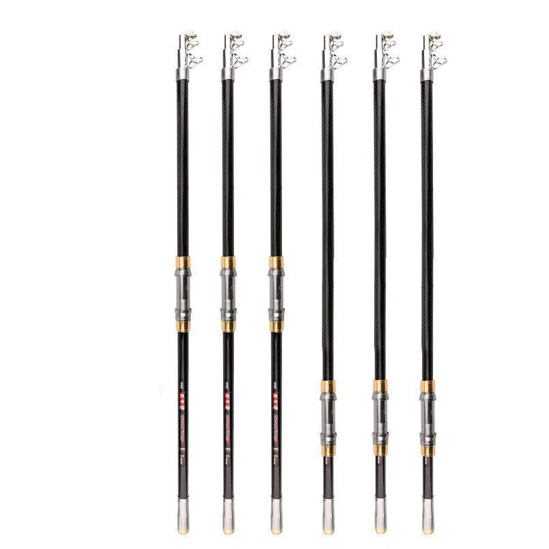 

3.6M-4.5M Carbon Spinning Fishing Rod 50kg Superhard Long Distance Throwing shot Rod Telescopic Sea Boat Fishing Rods