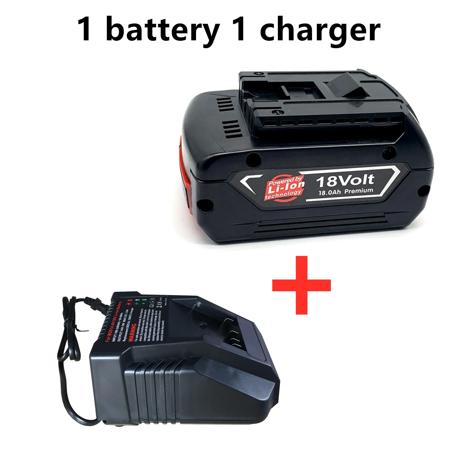 

18V 18000mAh for Bosch Electric Drill Rechargeable Li-ion Battery BAT609, BAT609G, BAT618, BAT618G, BAT614 + 1Charger